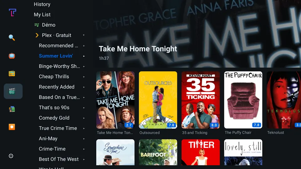 Movie catalogue as posters, Plex collections listed on the left.